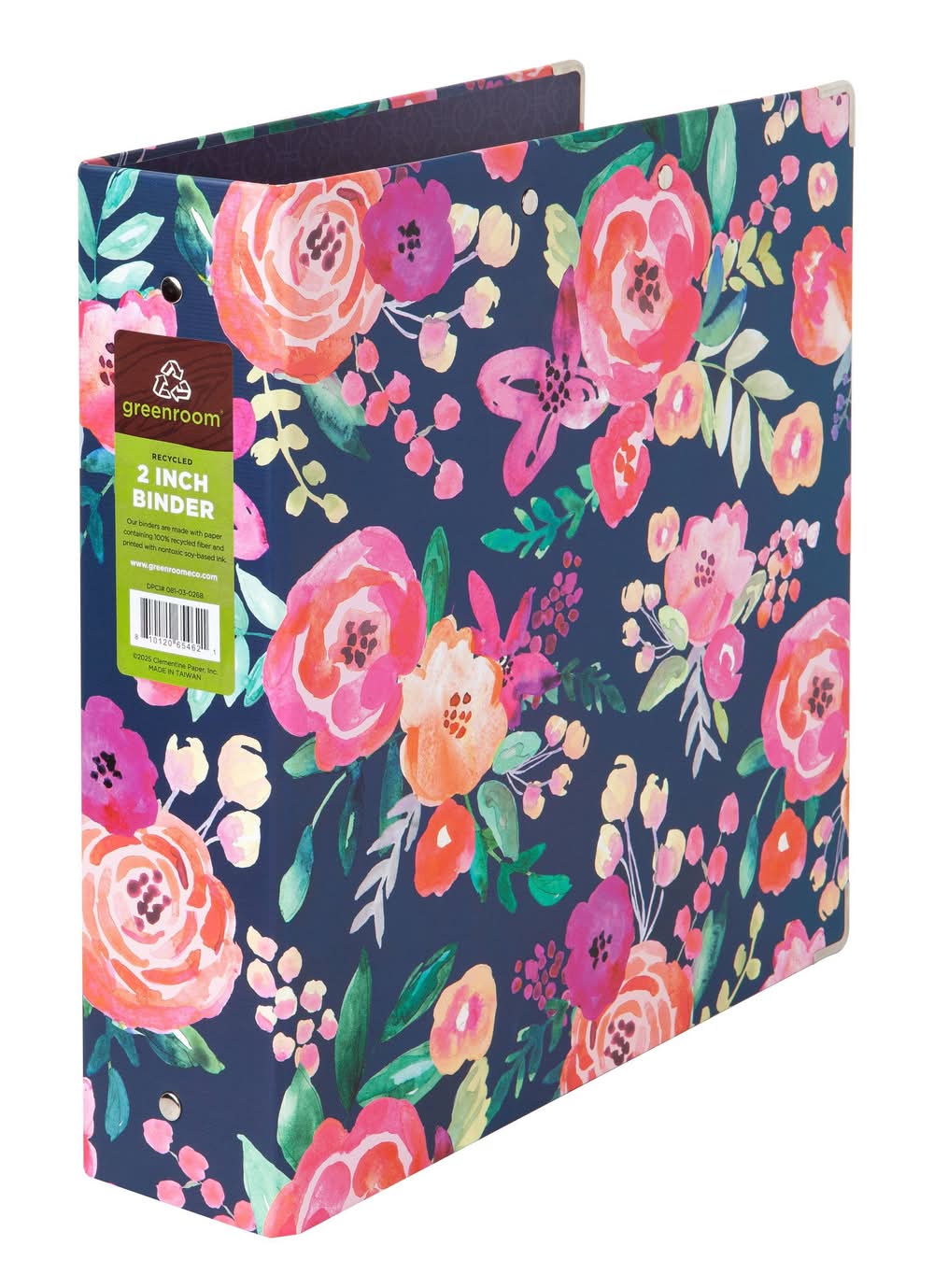 greenroom Floral 3 Ring Binder, 2 in, Navy