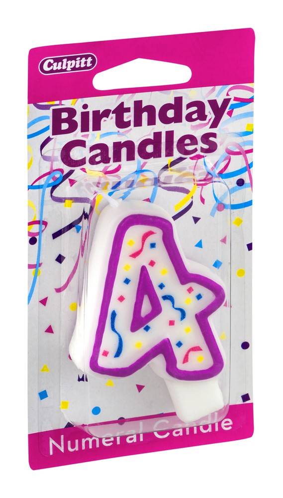 Culpitt Birthday Candles Numeral Candle 4