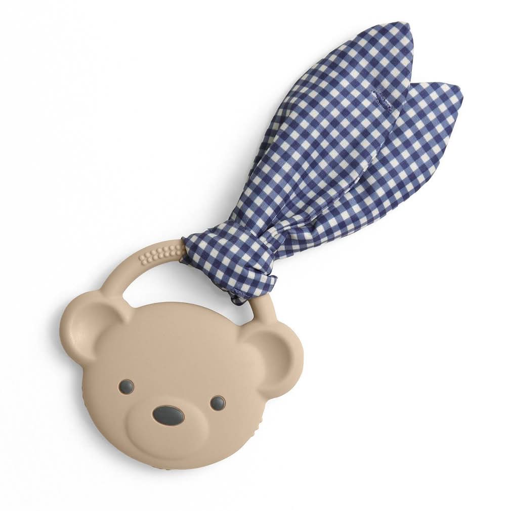 itzy ritzy Crinkle Crew Silicone Baby Teether with Crinkle Tie - Bear