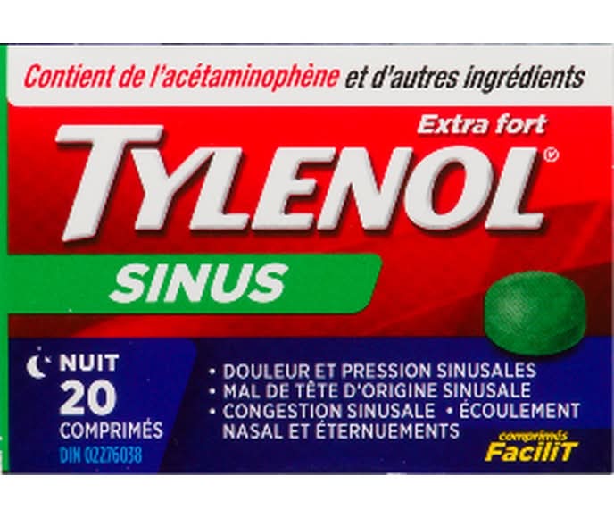 Tylenol Sinus 20 Extra Strength Night Time Tablets (100 g)