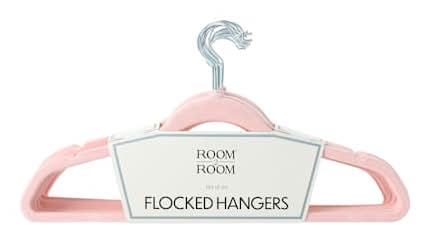 Flocked Clothes Hangers 20-Pack Pink