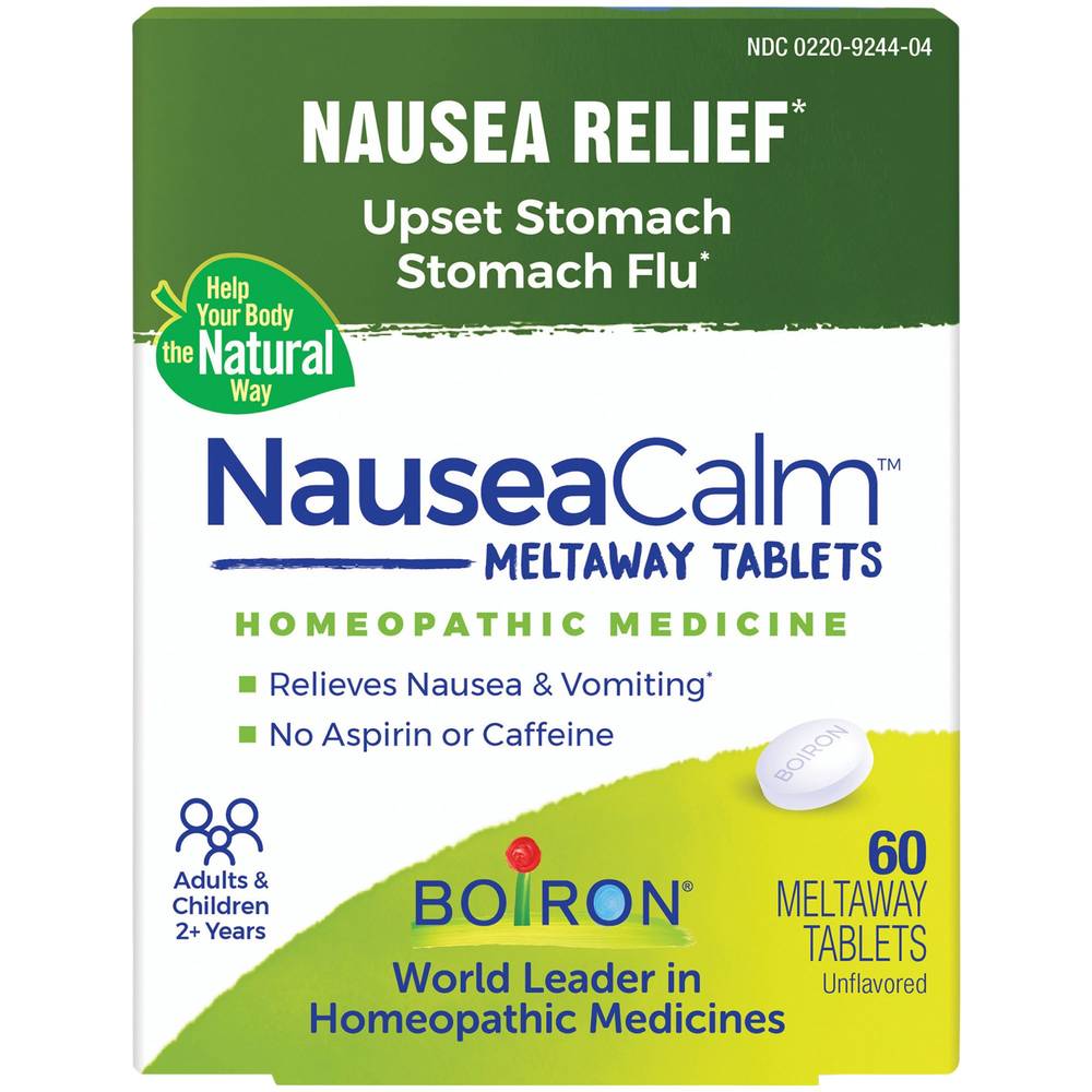 Homeopathic Nausea Calm Meltaway Tablets - Nausea Relief - Unflavored (60 Tablets)