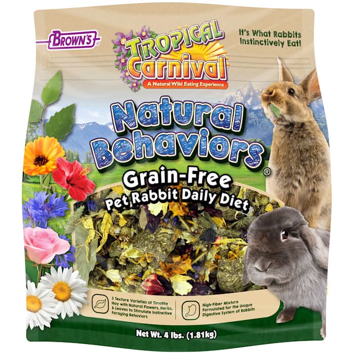 Brown's Tropical Carnival Natural Behaviors Grain-Free Pet Rabbit Daily Diet Food, 4 lbs.