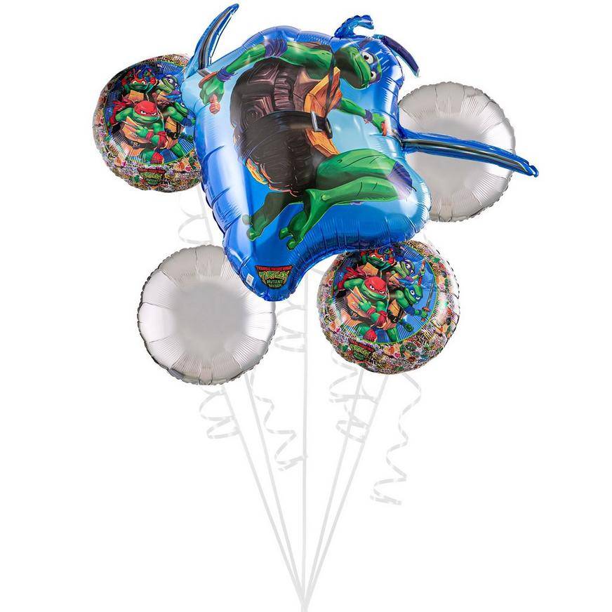 Uninflated Teenage Mutant Ninja Turtles Foil Balloon Bouquet, 5pc