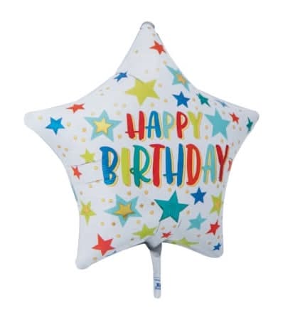 INFLATED Happy Birthday Star Standard Decorative Balloon