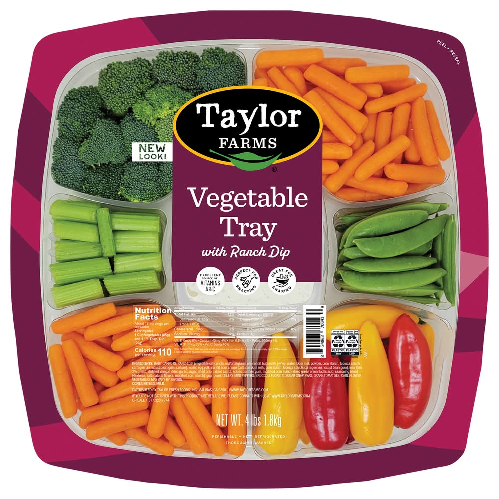 Taylor Farms Good Times Vegetable Tray With Ranch Dip (4 lbs)