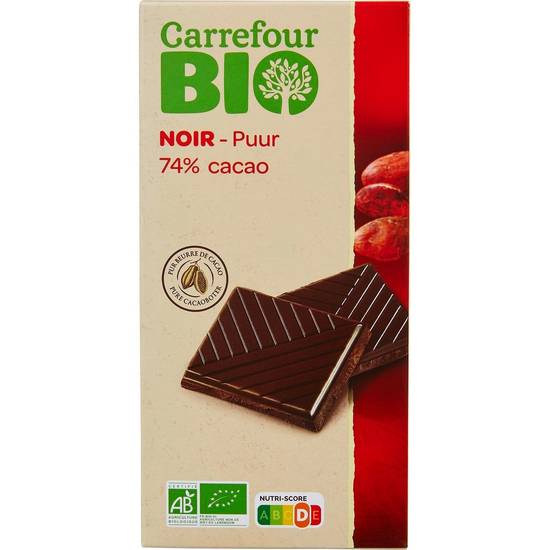 Carrefour Bio - Chocolat noir 74% cacao