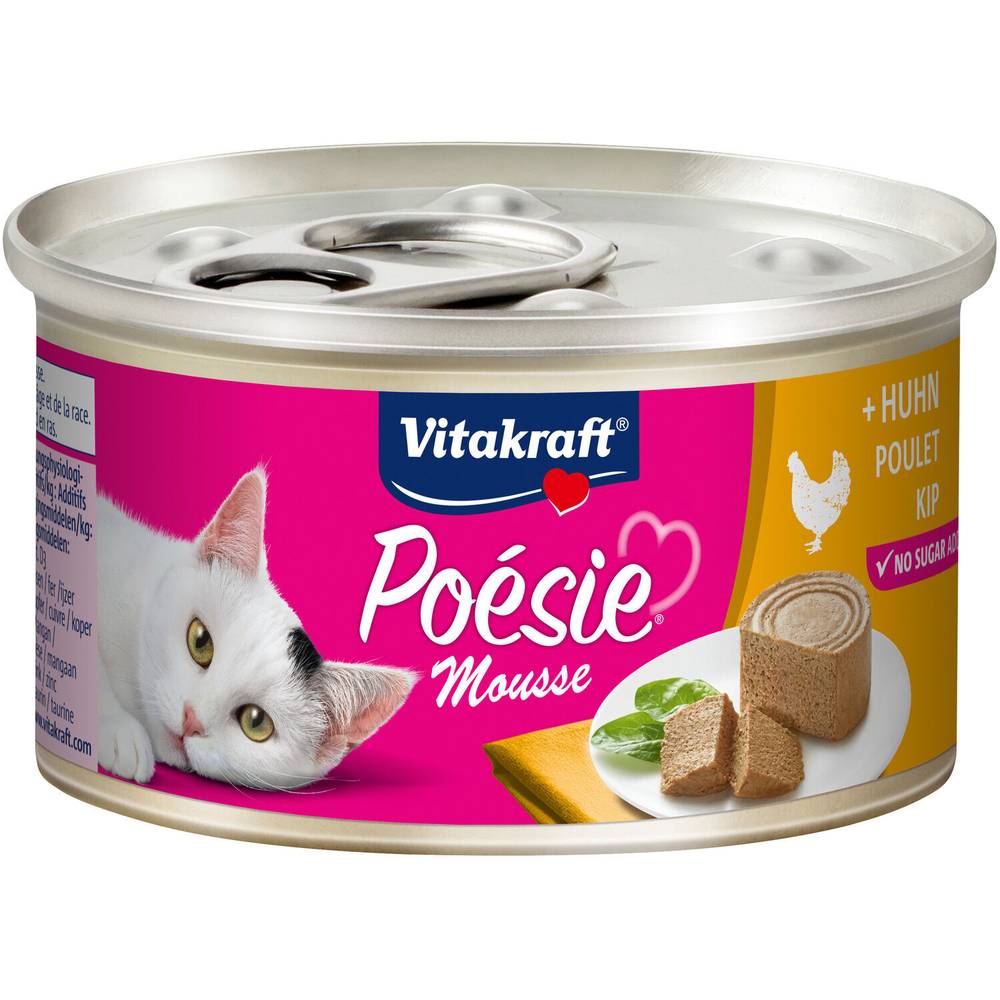 Aliment pour chat mousse poulet VITAKRAFT - la boite de 85g