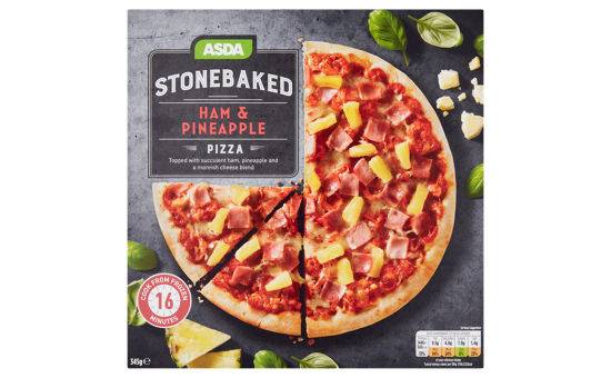 ASDA Stonebaked Ham & Pineapple Pizza 345g
