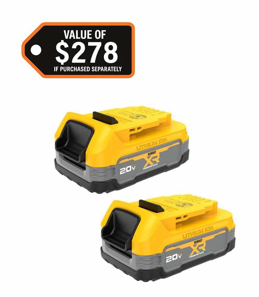 Dewalt 20V Max Xr Powerstack Lithium-Ion 1.7 Ah Compact Battery (2-Pack)