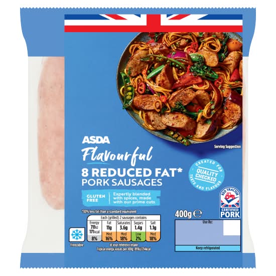 ASDA Flavourful Reduced Fat Pork Sausages (400g)