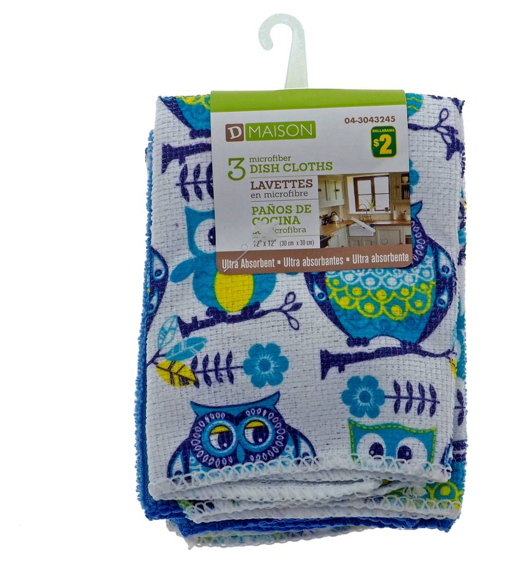 Microfiber Dish Cloth, Assorted (3 ct)