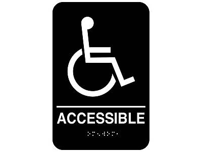Cosco ADA Accessible Indoor Wall Sign, 6 x 9, Black/White (098094)