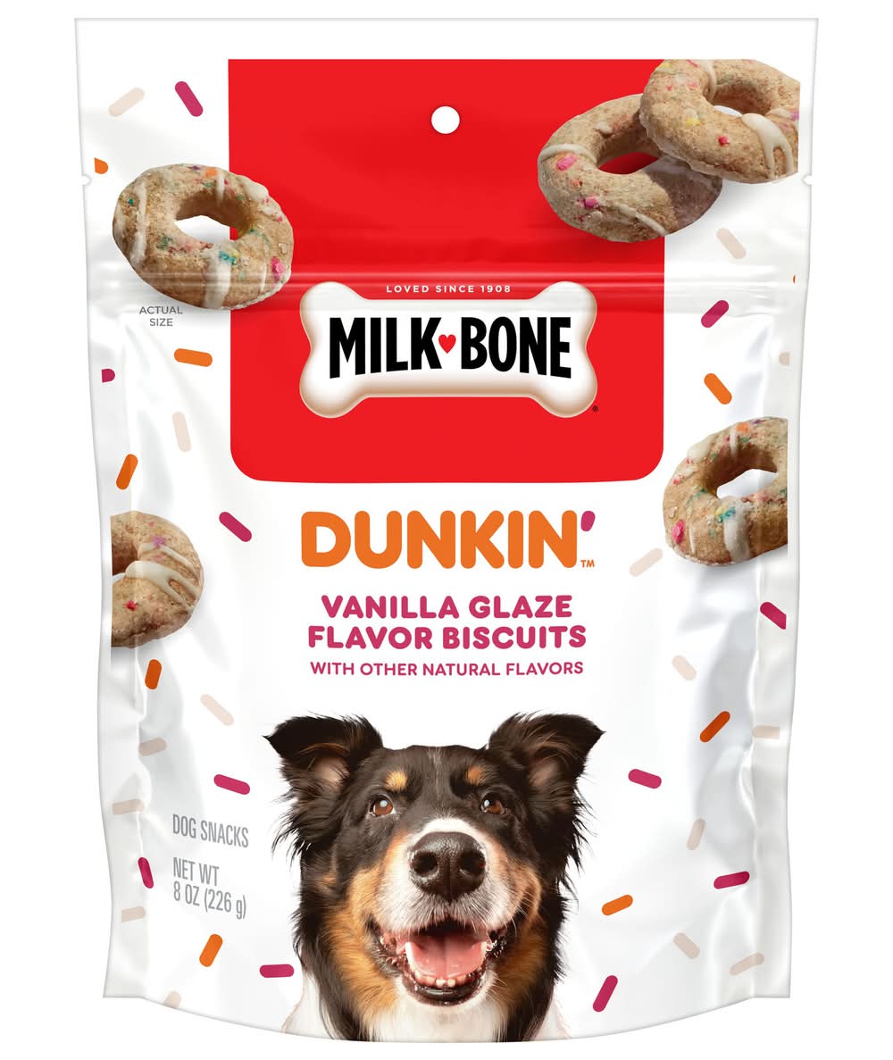 Milk-Bone Dunkin Donut Dipped Dog Treat, Vanilla Glaze (8 oz)