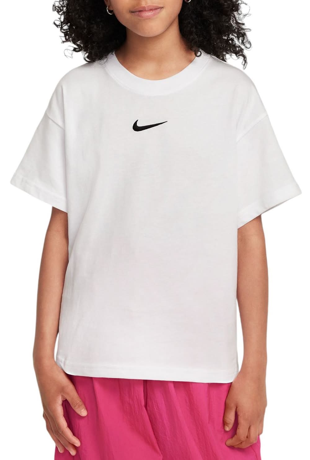 Nike Girls' Sportswear Essential T-Shirt (White, XL)