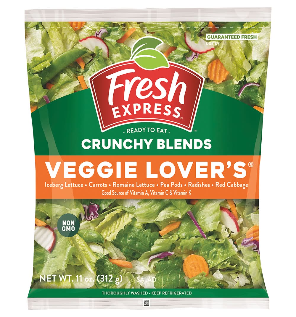 Fresh Express Crunchy Blends Salad, Veggie Lover's (11 oz)