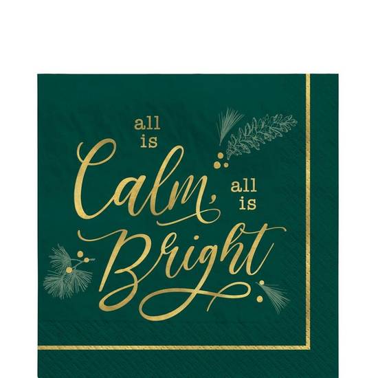 Calm Bright Christmas Paper Lunch Napkins, 6.5in, 16ct