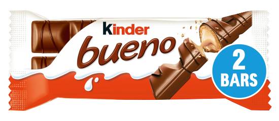 Kinder Bueno Milk Chocolate & Hazelnuts Single Bar (2 pack)