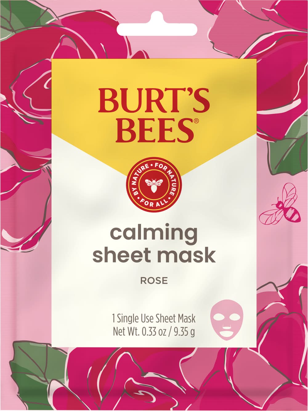 Burt's Bees Single Use Calming Sheet Facial Mask, Rose (0.33 oz)