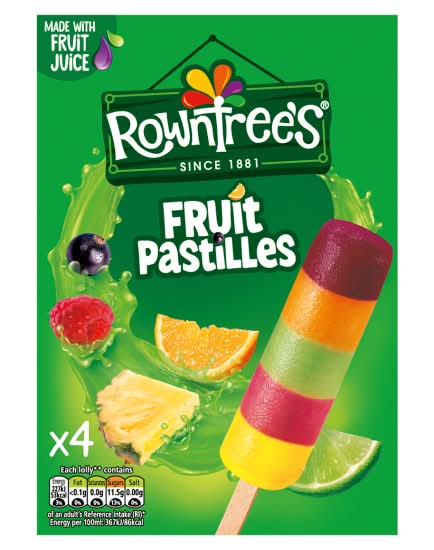 Rowntree's Fruit Pastilles, Ice Lollies (4 x 65ml)