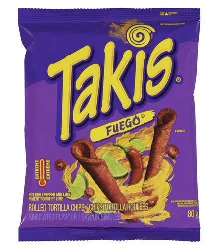 Takis Fuego Chips Tortilla Roulées 80 G / Takis Rolled Tortilla Chips Fuego 80 g