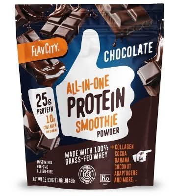 FlavCity All in One Protein Smoothie Powder, Chocolate (16.93 oz)