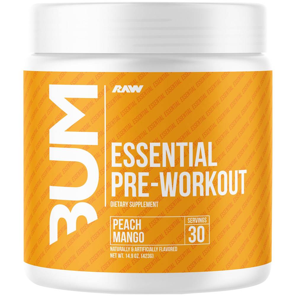 Raw Essential Pre Workout Powder (14.9 oz) (peach mango)