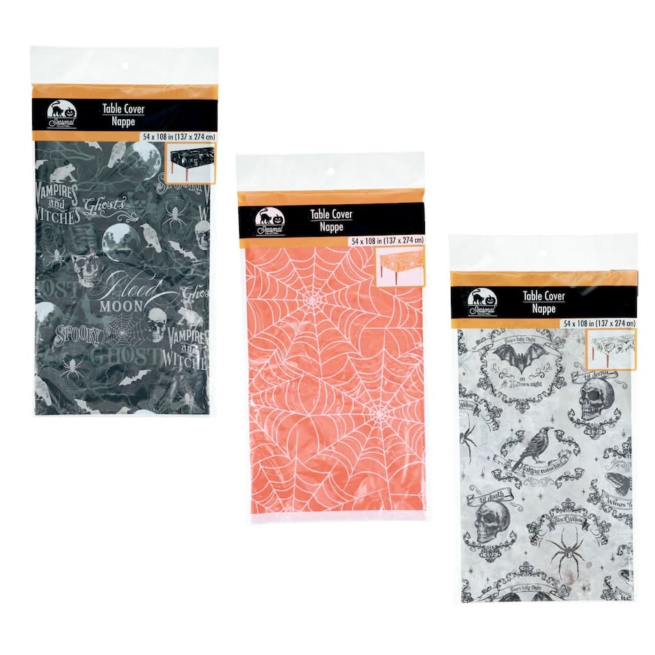 Seasonal Collection Halloween Table Covers, 54x108 in (3 pack)