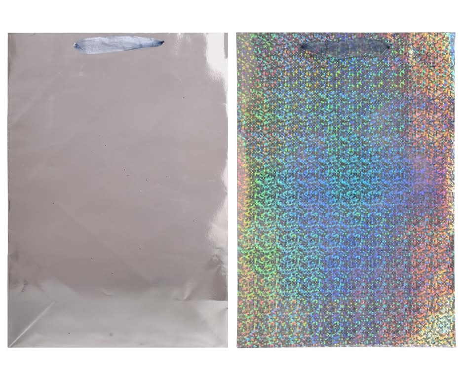 Voila Extra-Large Flashy Foil Gift Bags, 18x13x5 in.