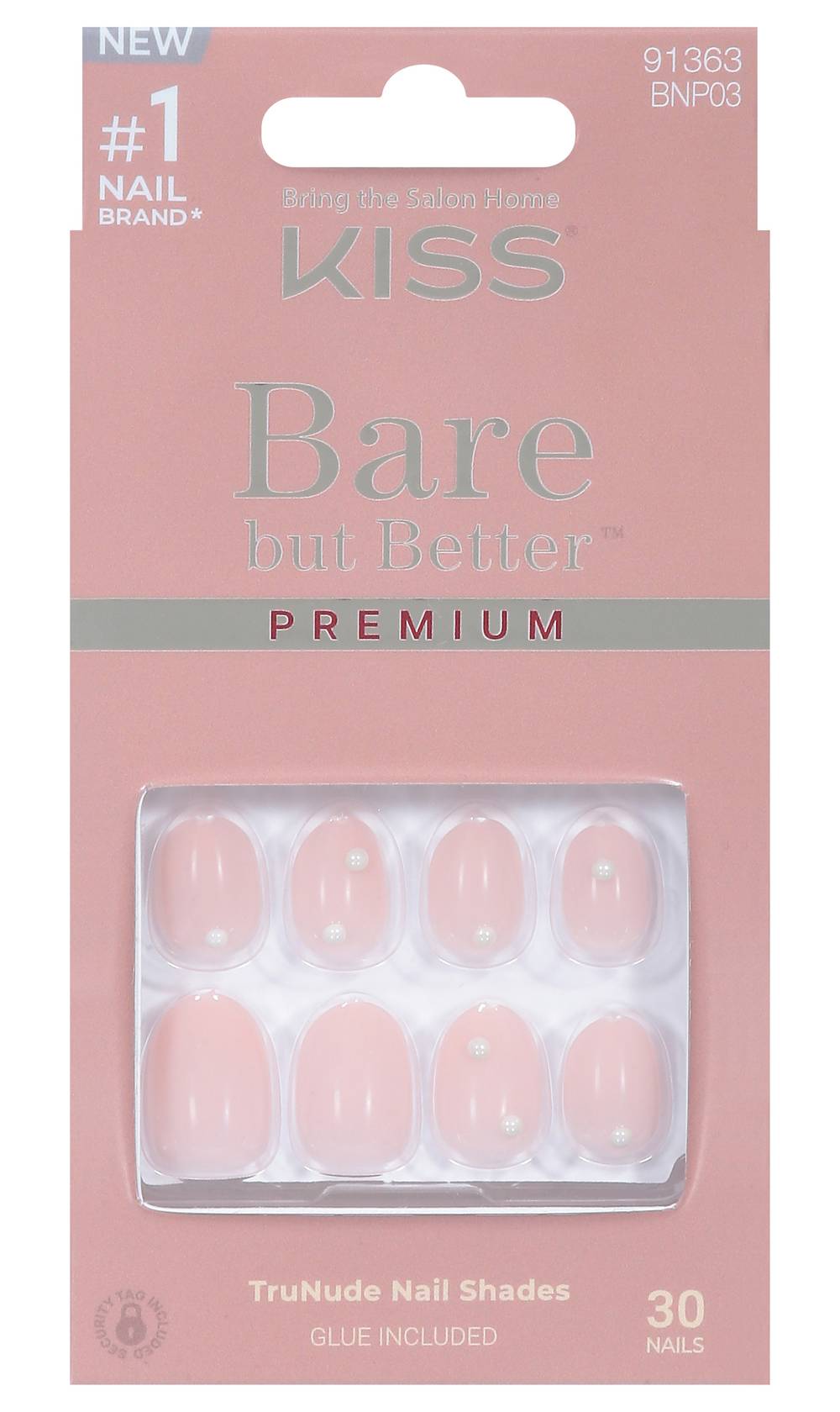 KISS Bare But Butter Premium Nails, Short, Trunude (30 ct)