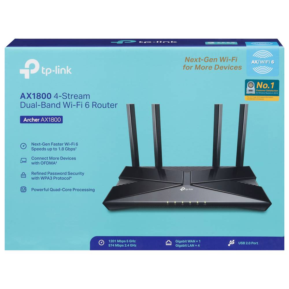 Tp-Link Archer Ax1800 Wi-Fi 6 Dual-Band Wireless Router