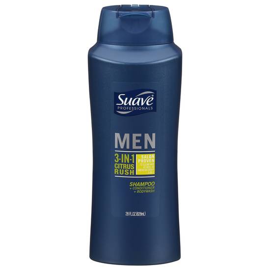 Suave Men 3-in-1 Citrus Rush Shampoo Conditioner & Body Wash