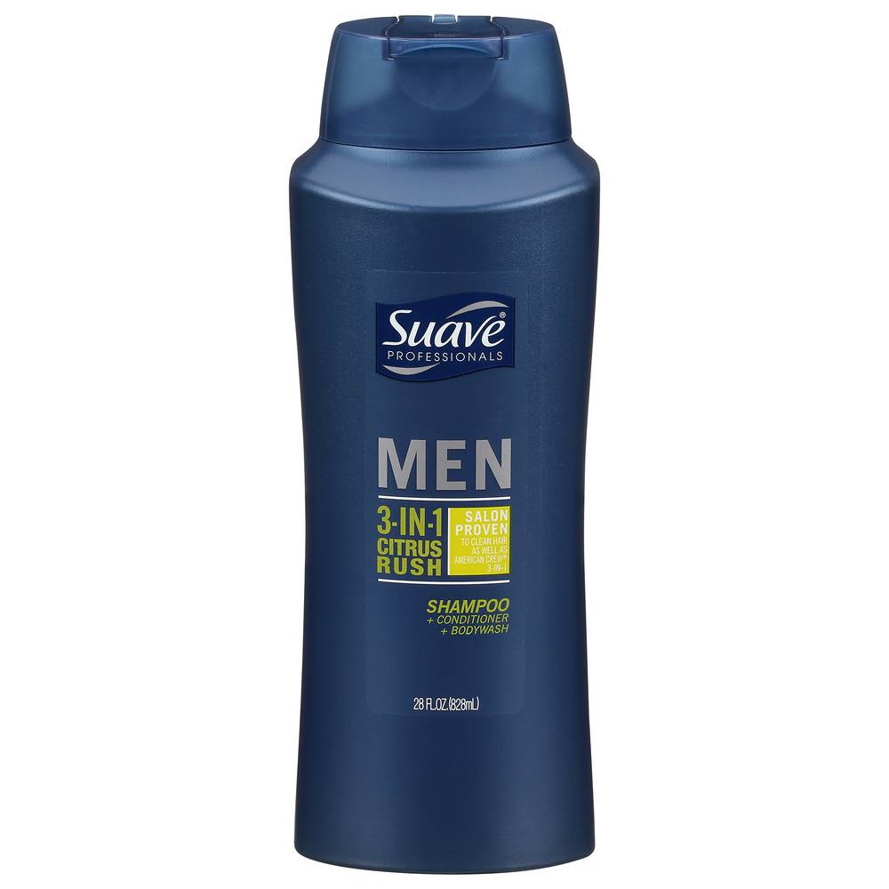 Suave Men 3-in-1 Citrus Rush Shampoo Conditioner & Body Wash (28 fl oz)