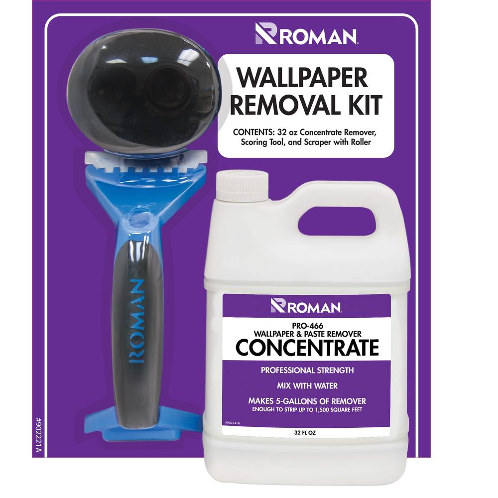 Roman  Wallpaper Removal Kit - Includes Wallpaper Remover Concentrate, Scoring Tool, and Scraper | 202221