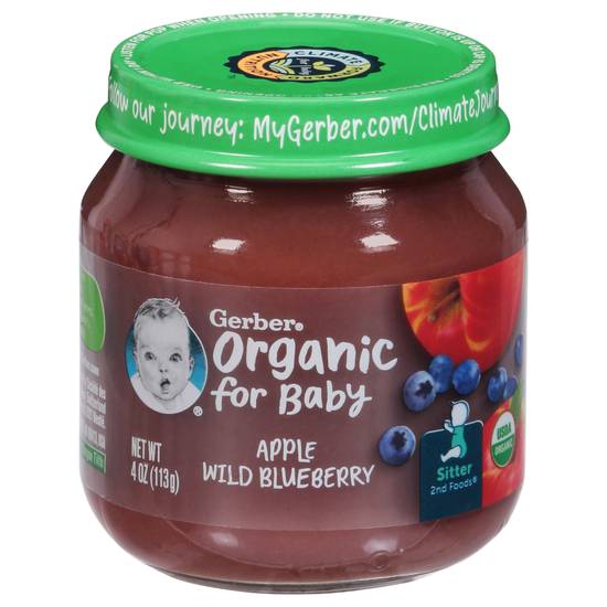 Gerber Organic For Baby Apple Wild Blueberry