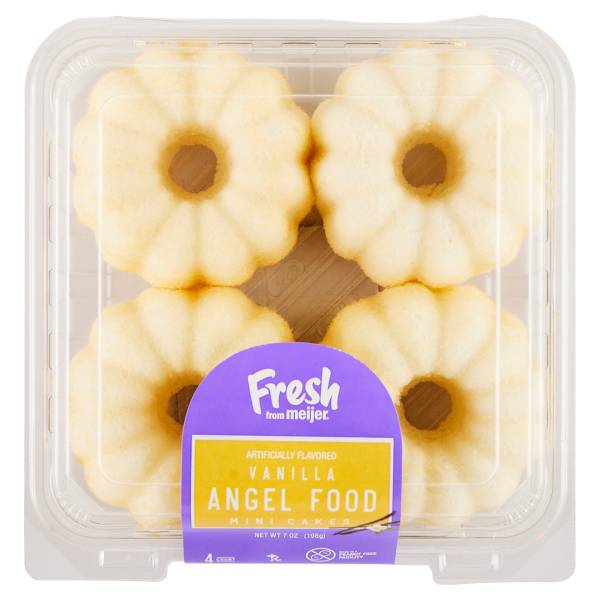 Fresh From Meijer Angel Food Mini Cakes, Vanilla (7 oz, 4 ct)
