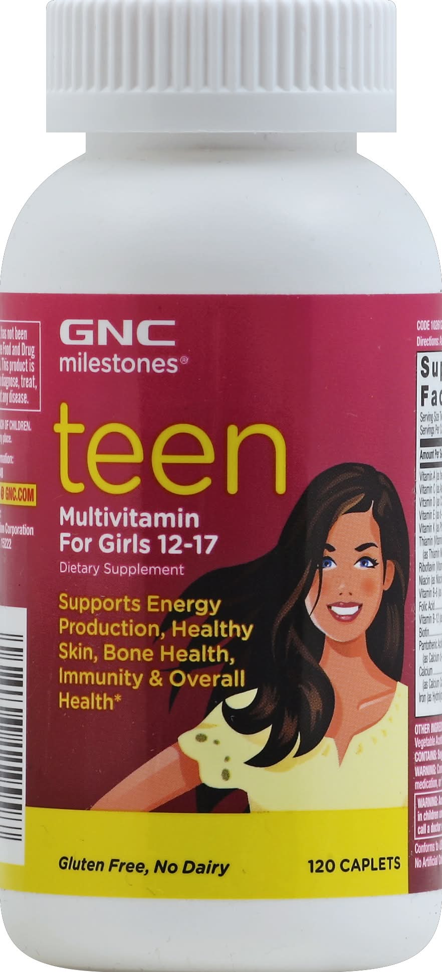 GNC Teen Multivitamins For Girls 12-17 Caplets (8.5 oz)