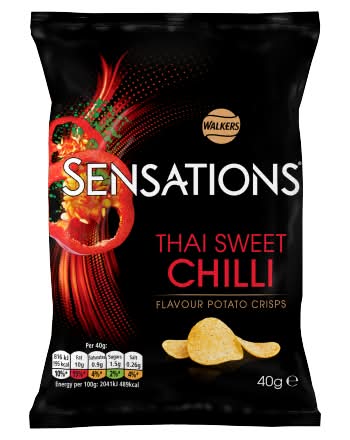 Walkers Thai Sweet Chilli, Sensations Grab Bag Crisps (40g)