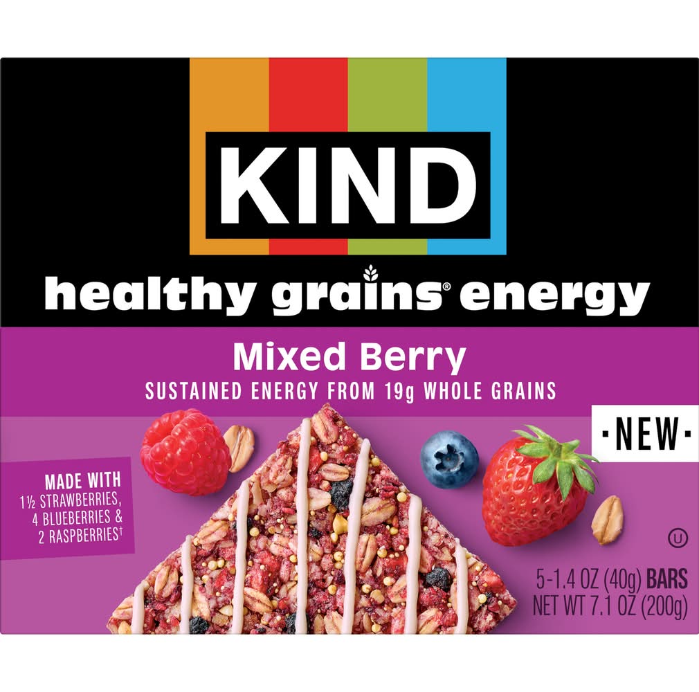 KIND Healthy Grains Mixed Berry Energy Bars (5 x 1.4 oz)