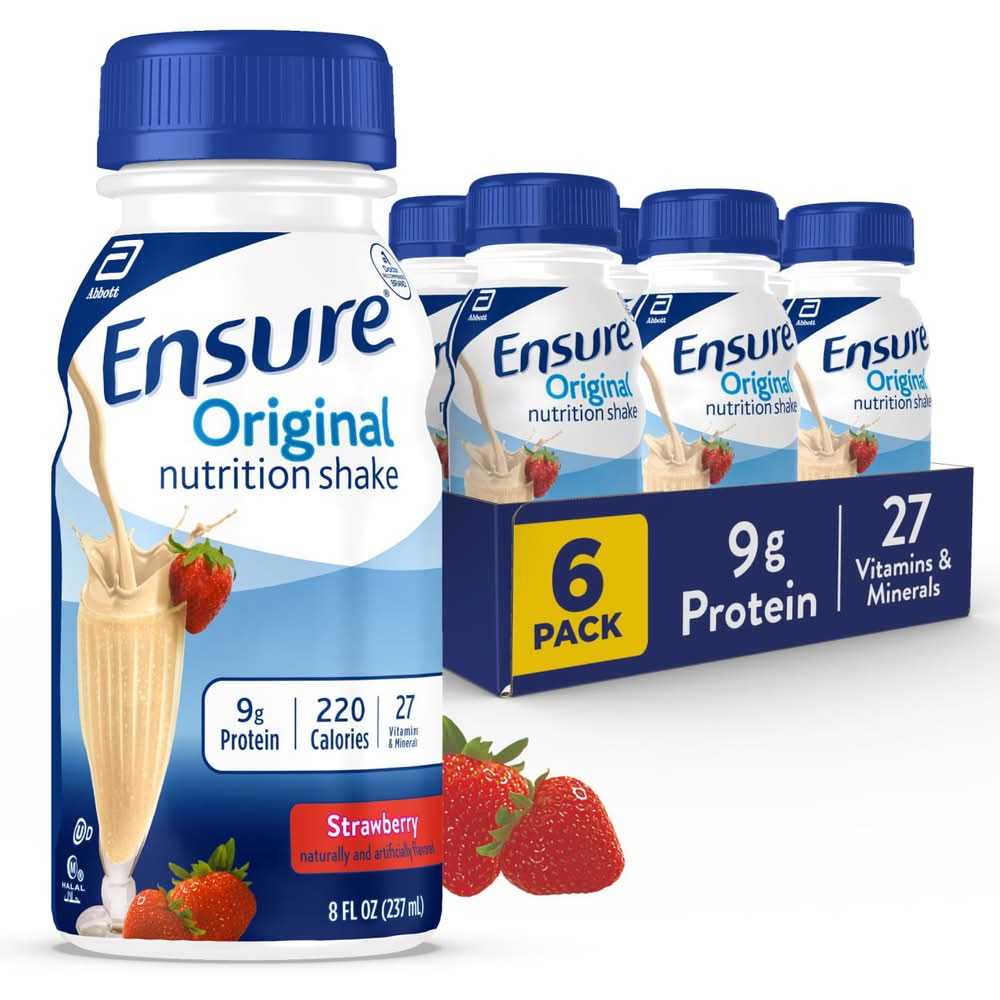Ensure Gluten Original Nutrition Shake, Strawberry (6 x 8 fl oz)