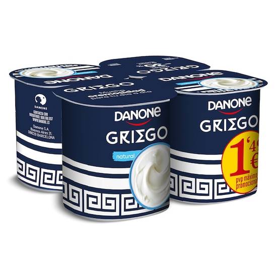 Yogur griego natural Danone vaso 440 g