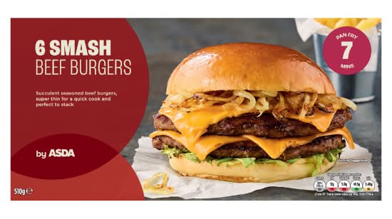 ASDA Smash Beef Burgers (6 pack)