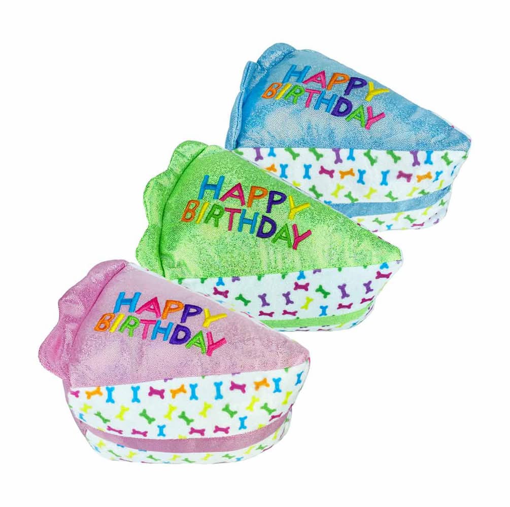 'Happy Birthday' Slice Of Cake Dog Toy Assorted