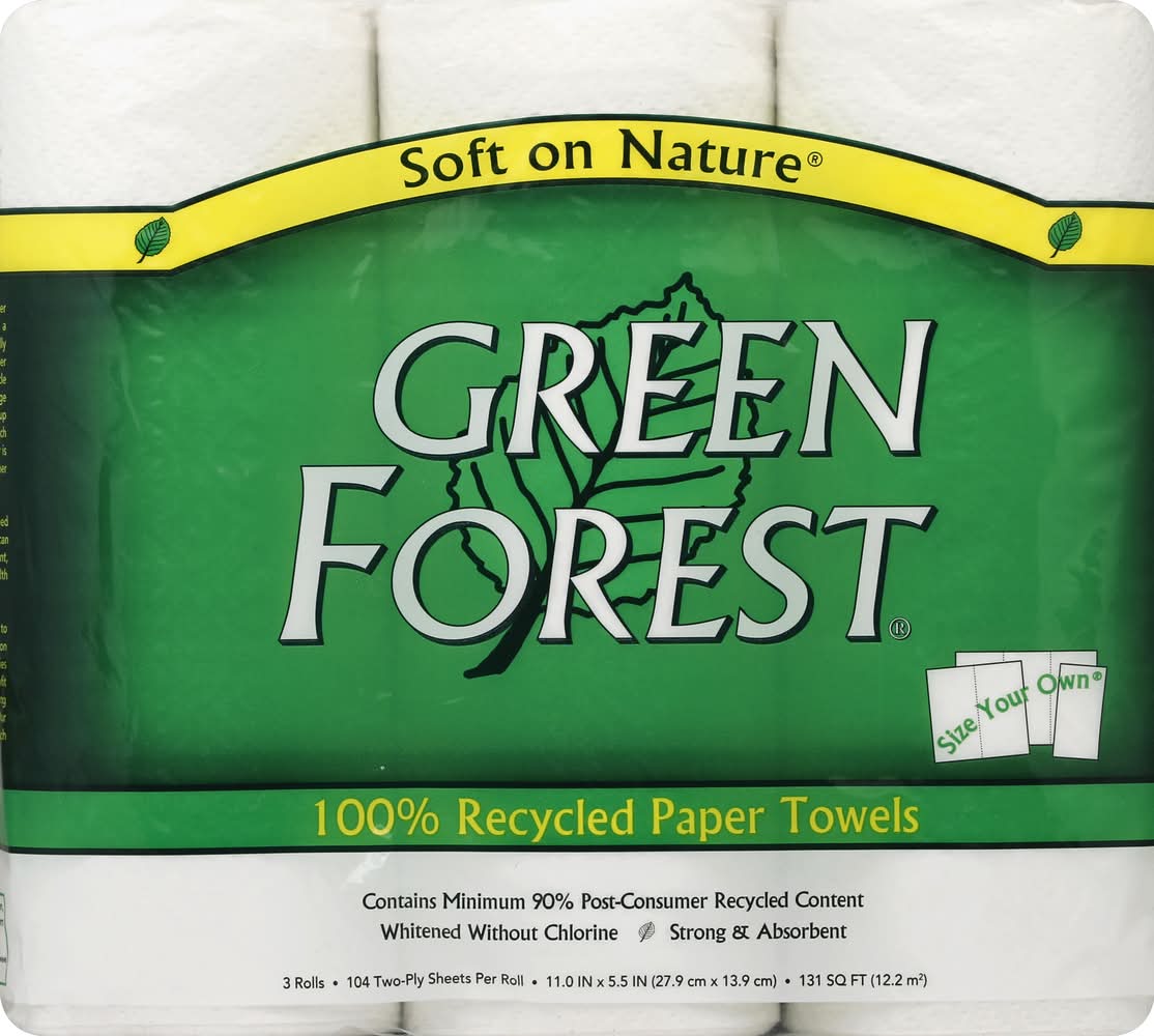 Green Forest Recycled Paper Towels (7.1 oz, 3 ct)