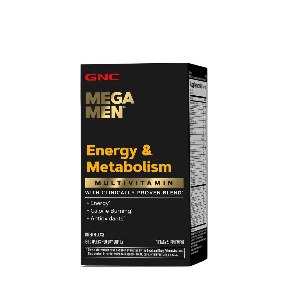 GNC Mega Men Energy and Metabolism Multivitamin Caplets (180 ct)