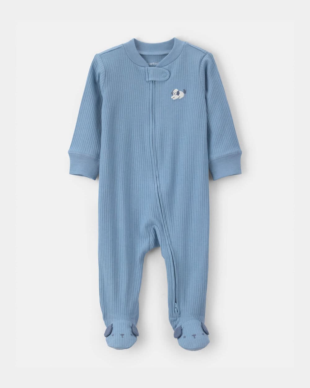 Baby Puppy Cotton 2-Way Zip Sleep & Play Pajamas - Blue - 6M