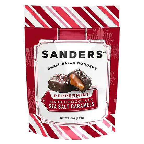 Sanders Peppermint Dark Chocolate Sea Salt Caramels 7oz