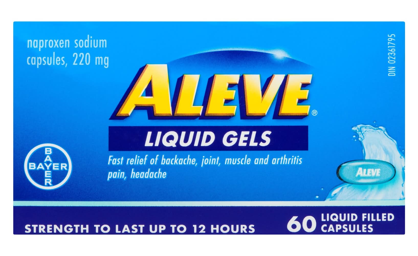 Aleve Naproxen Sodium Pain Relief 220 mg Liquid Gels (60 ct)