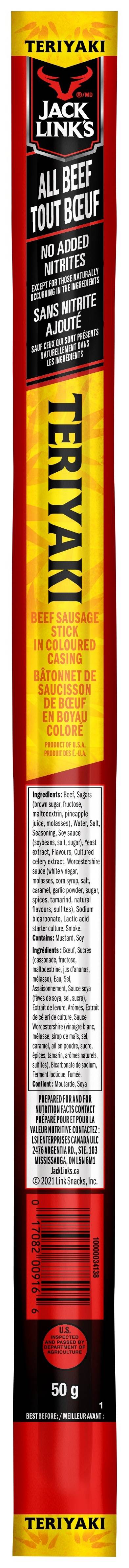Jack Link's Teriyaki Beef Stick (50g)