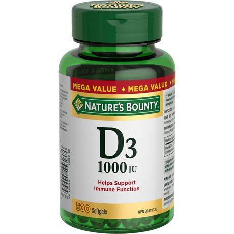 Nature's Bounty Vitamin D3 Softgels 1000 Iu (500 ct)